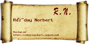 Ráday Norbert névjegykártya