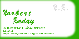 norbert raday business card
